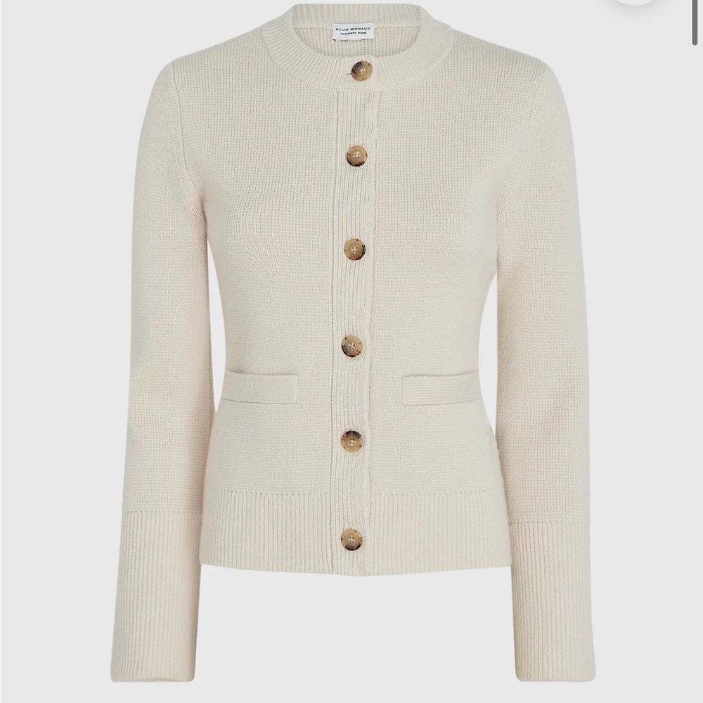 Wool-Cashmere Blend Milano Stitch Cardigan